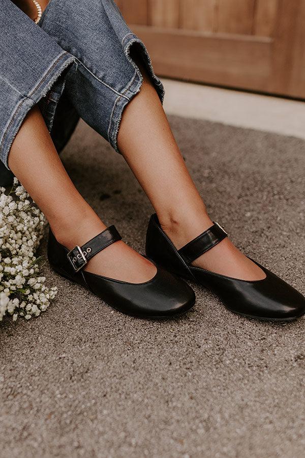 Impressions The Livvy Faux Leather Flat In Black