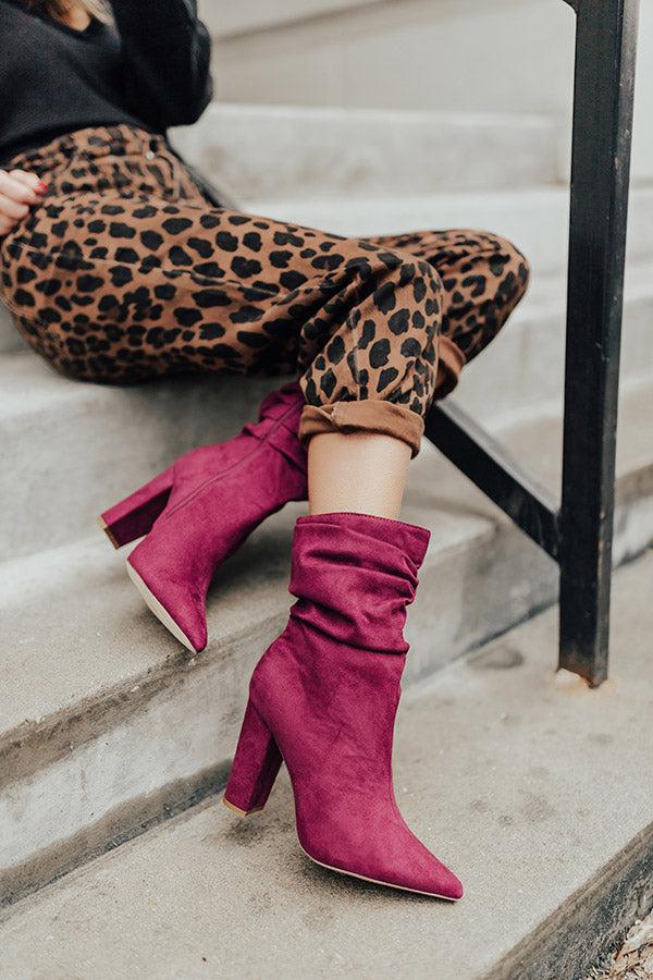 Impressions The Liz Faux Suede Boot in Wine