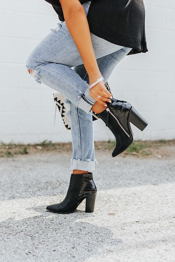 Impressions The Lukas Faux Leather Bootie In Black