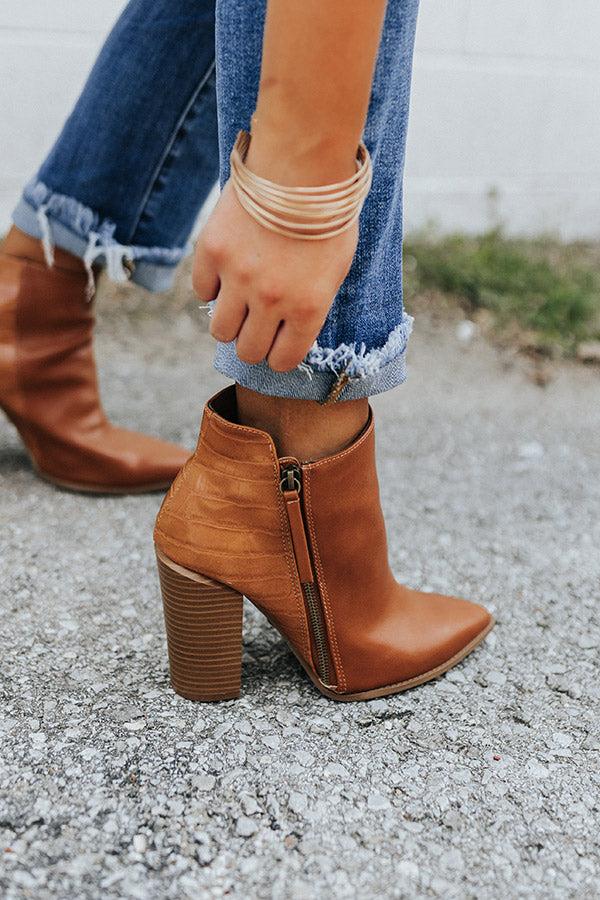 Impressions The Lukas Faux Leather Bootie In Camel