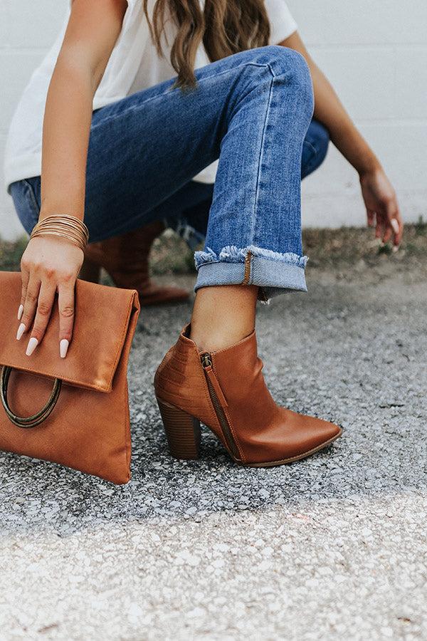 Impressions The Lukas Faux Leather Bootie In Camel