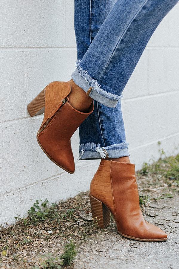 Impressions The Lukas Faux Leather Bootie In Camel