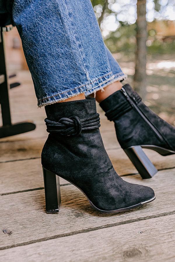 Impressions The Luna Faux Suede Bootie In Black