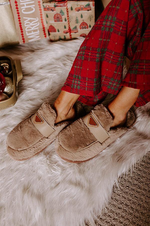 Impressions The Luna Plush Slipper In Taupe