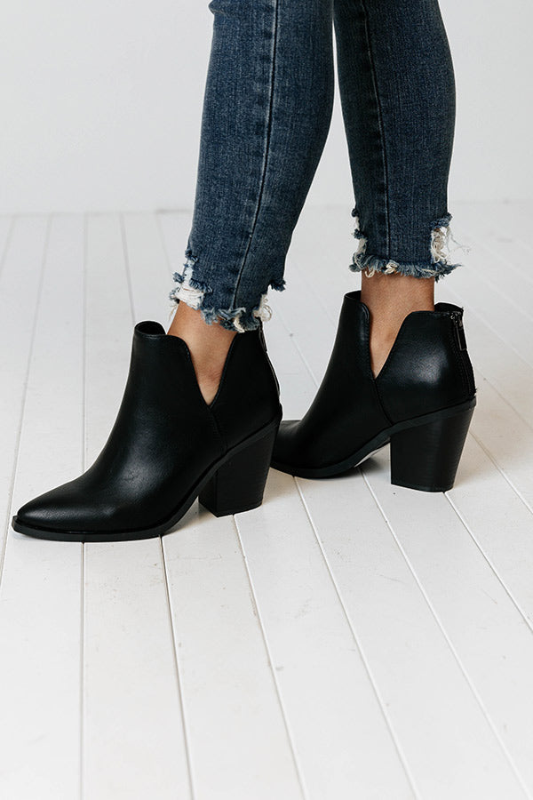 Impressions The Lundy Faux Leather Bootie In Black