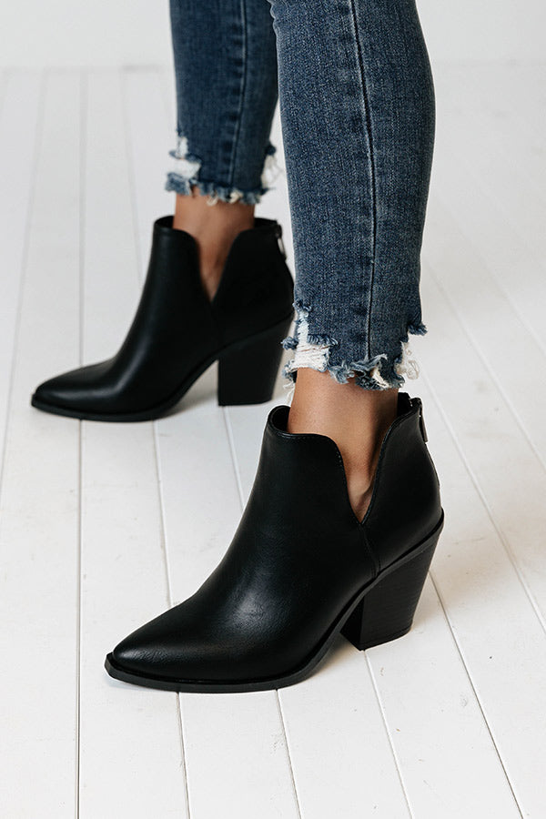 Impressions The Lundy Faux Leather Bootie In Black
