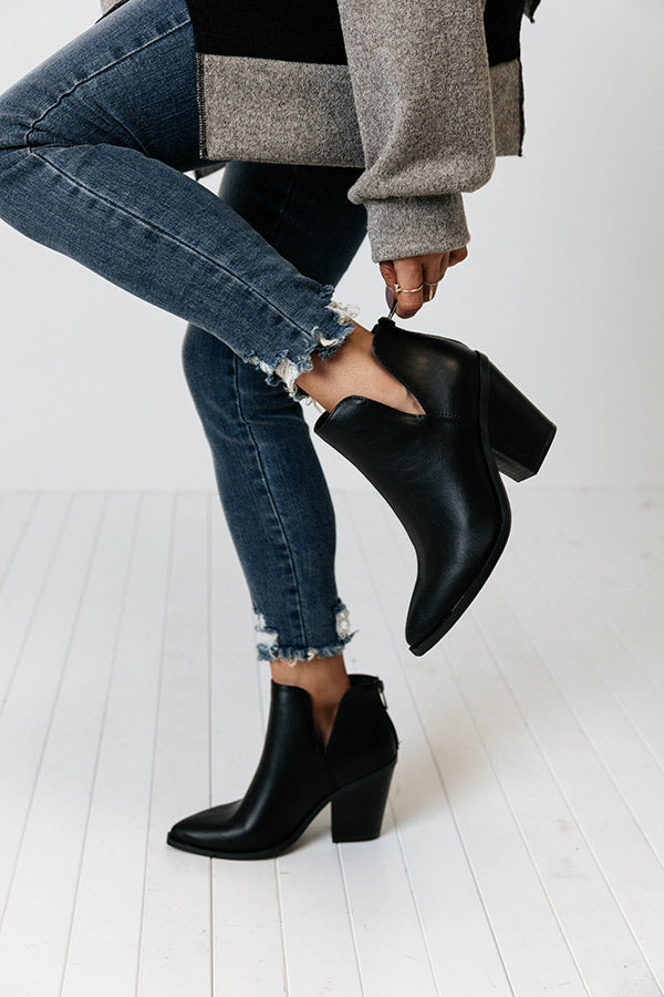 Impressions The Lundy Faux Leather Bootie In Black
