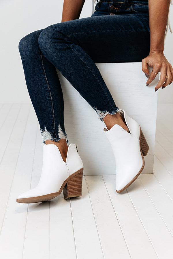 Impressions The Lundy Faux Leather Bootie In White