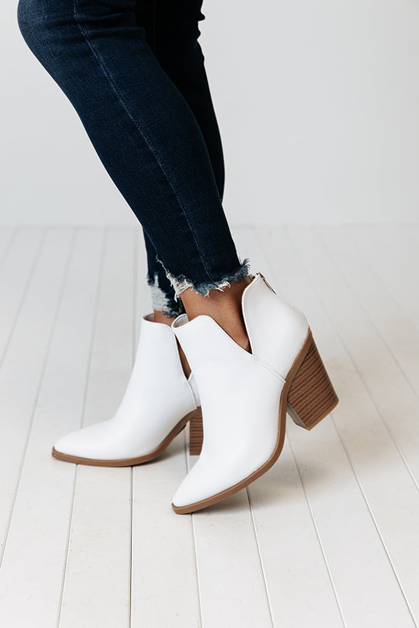 Impressions The Lundy Faux Leather Bootie In White