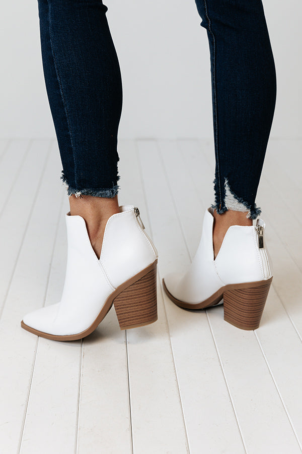 Impressions The Lundy Faux Leather Bootie In White