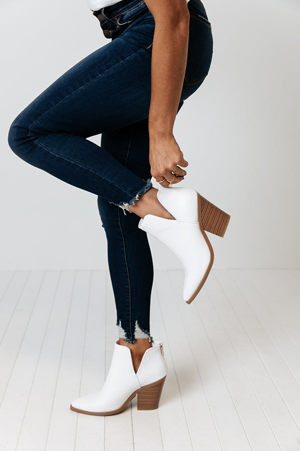 Impressions The Lundy Faux Leather Bootie In White