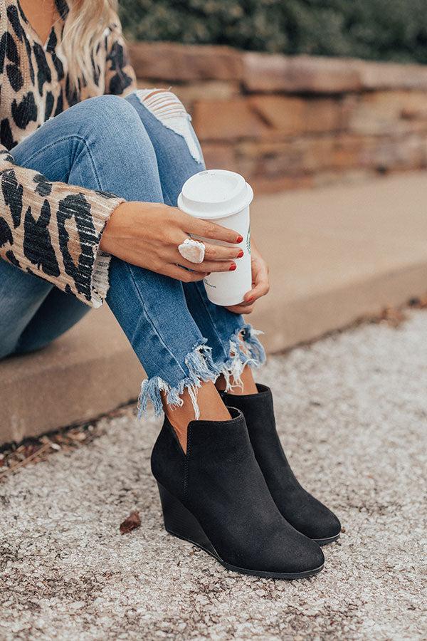 Impressions The Macon Faux Suede Bootie In Black