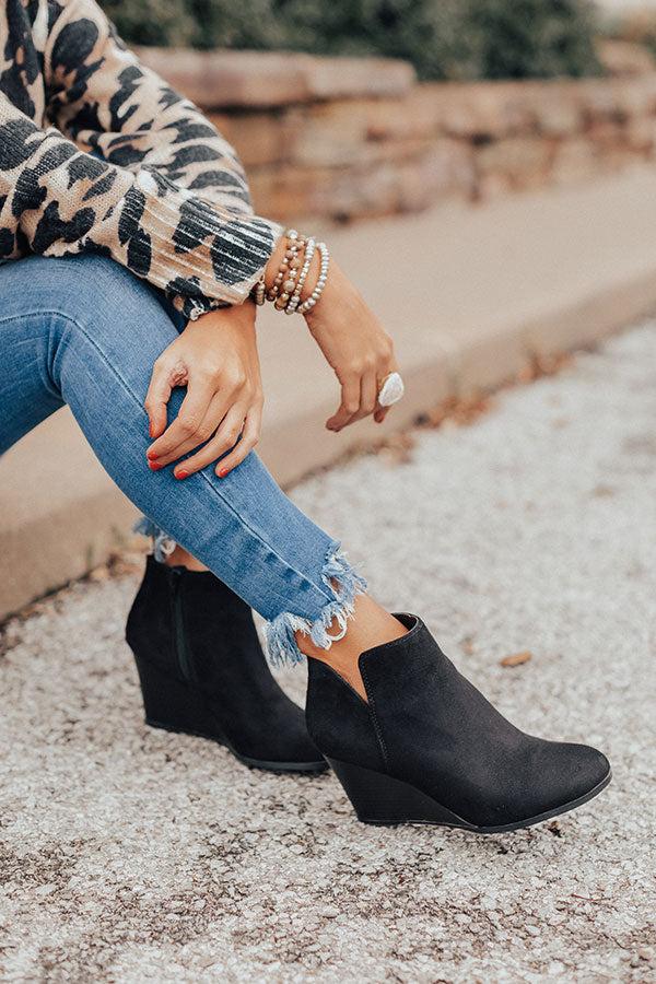 Impressions The Macon Faux Suede Bootie In Black
