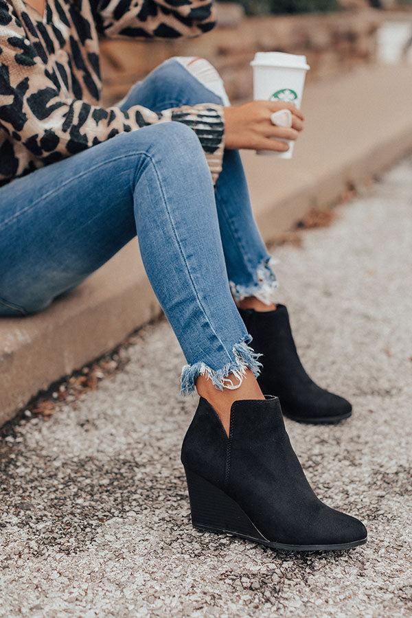 Impressions The Macon Faux Suede Bootie In Black