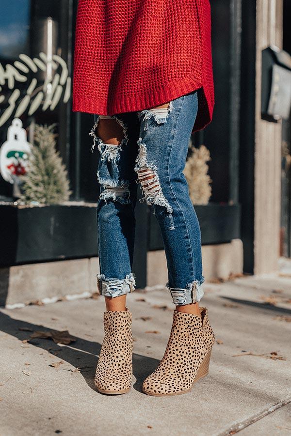 Impressions The Macon Faux Suede Bootie In Cheetah