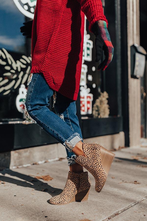 Impressions The Macon Faux Suede Bootie In Cheetah