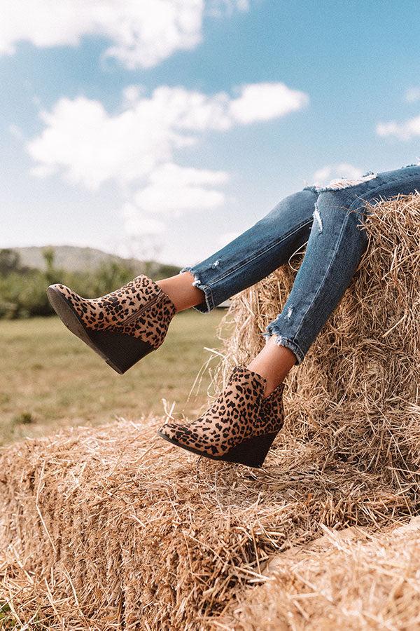 Impressions The Macon Faux Suede Bootie In Leopard