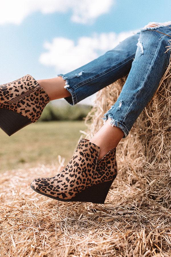 Impressions The Macon Faux Suede Bootie In Leopard