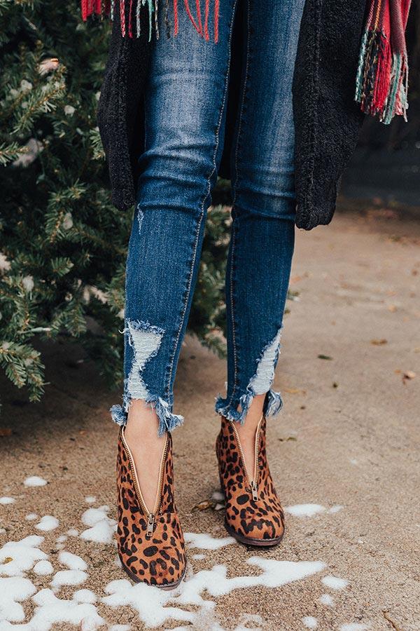 Impressions The Mallory Faux Suede Leopard Bootie