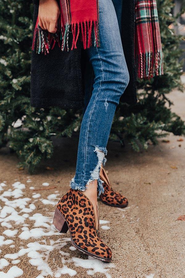 Impressions The Mallory Faux Suede Leopard Bootie