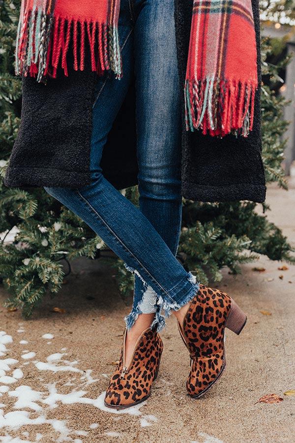 Impressions The Mallory Faux Suede Leopard Bootie
