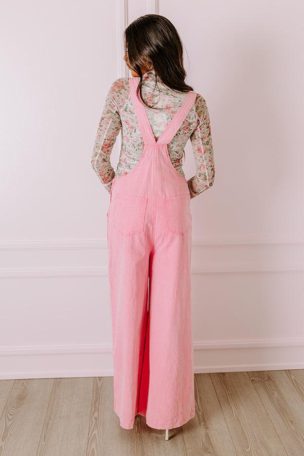Impressions The Meena Denim Overalls In Pink