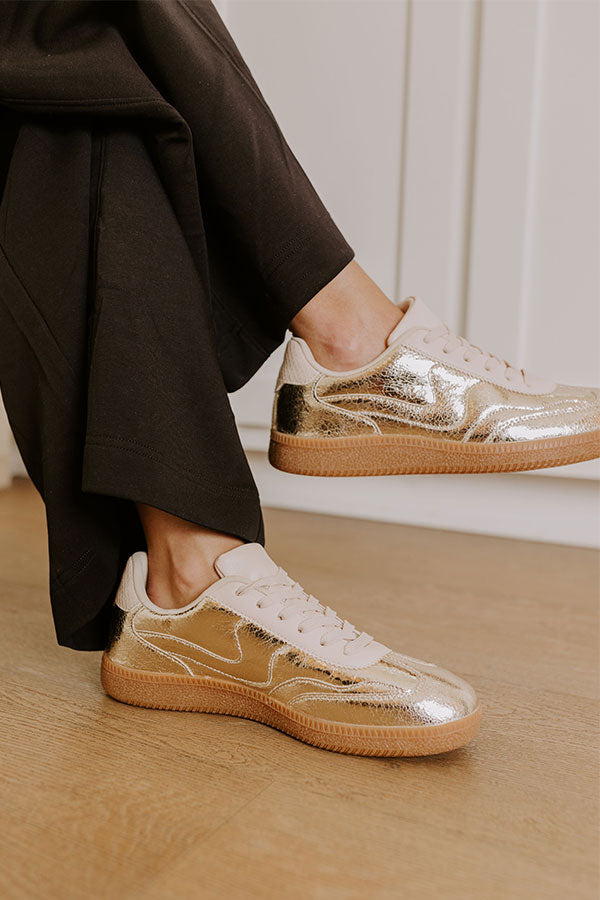 Impressions The Miley Metallic Sneaker In Gold