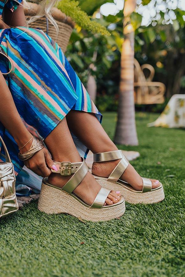 Impressions The Miranda Metallic Wedge In Gold