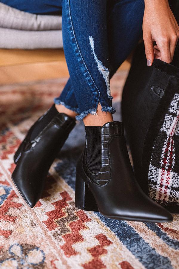 Impressions The Moira Faux Leather Bootie In Black