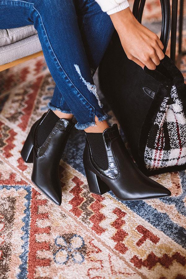 Impressions The Moira Faux Leather Bootie In Black