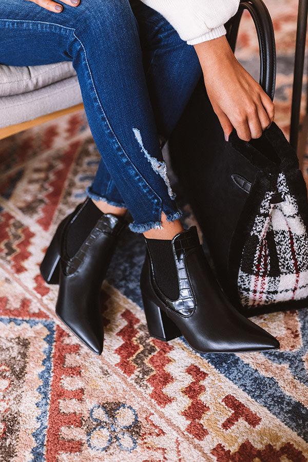 Impressions The Moira Faux Leather Bootie In Black