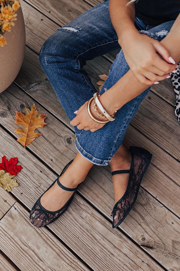 Impressions The Myla Lace Flats In Black