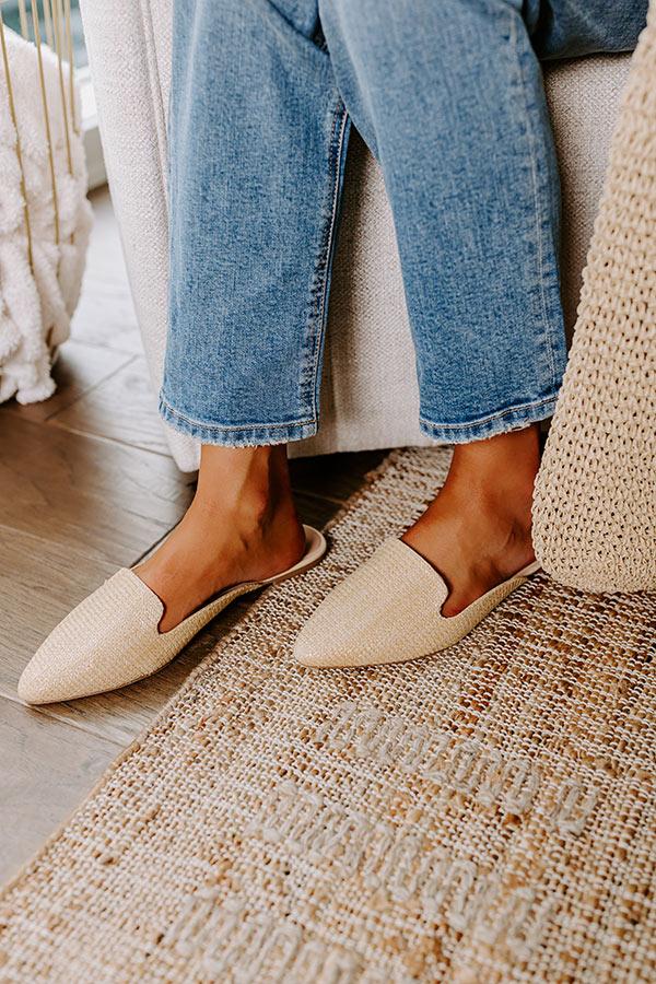 Impressions The Natasha Raffia Woven Flat In Tan