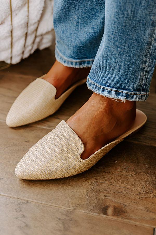 Impressions The Natasha Raffia Woven Flat In Tan