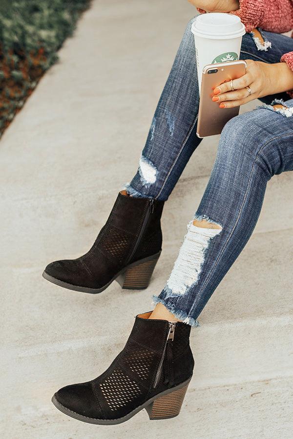 Impressions The Noelle Faux Suede Bootie in Black