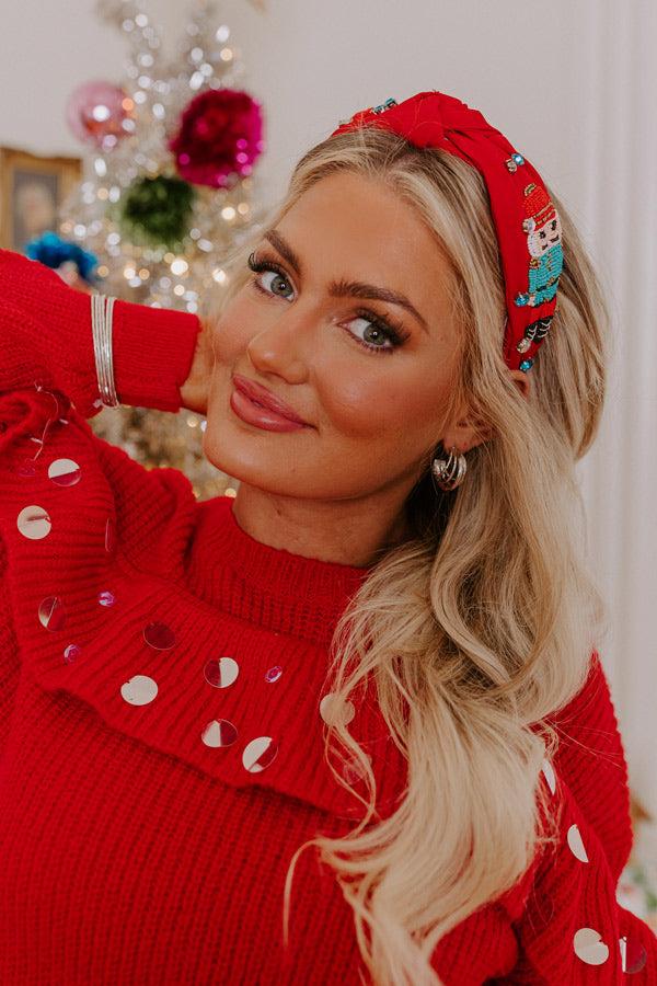 Impressions The Nutcracker Beaded Headband In Red