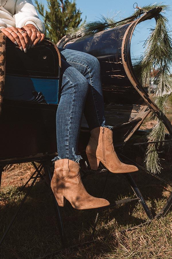 Impressions The O'Conner Faux Suede Bootie In Tan