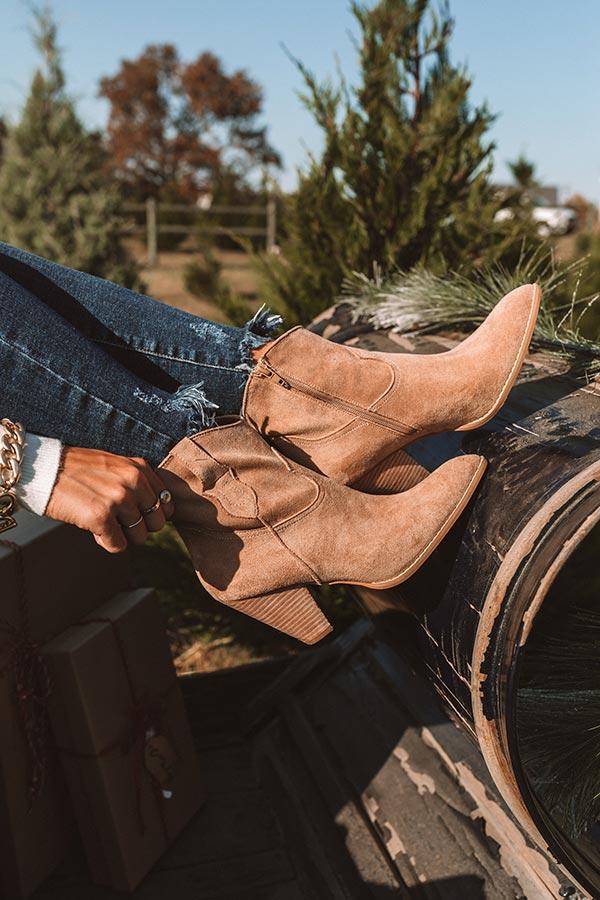 Impressions The O'Conner Faux Suede Bootie In Tan