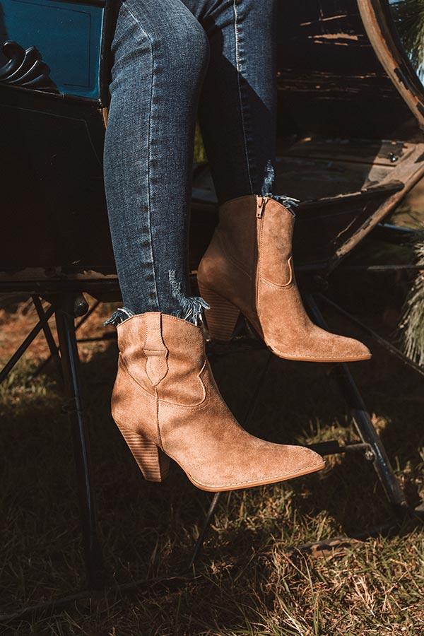Impressions The O'Conner Faux Suede Bootie In Tan