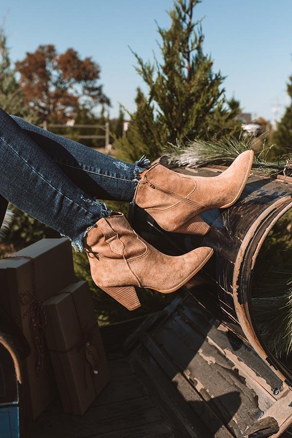 Impressions The O'Conner Faux Suede Bootie In Tan
