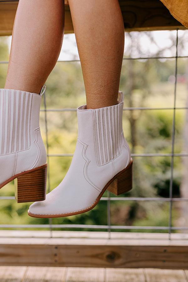 Impressions The Oaklynn Faux Leather Boot In Ivory