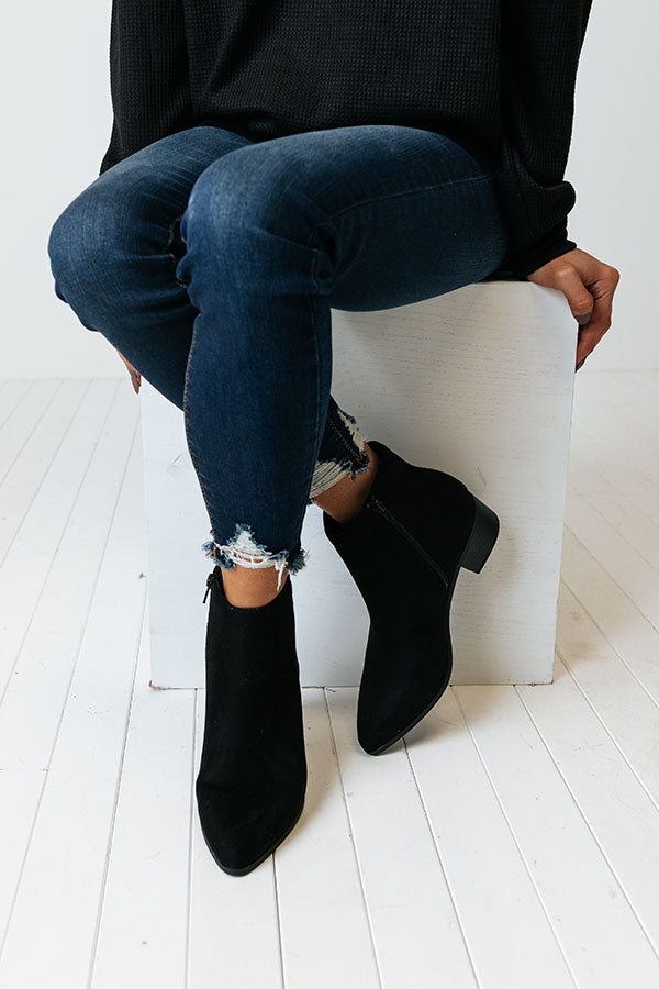 Impressions The Olette Faux Suede Bootie In Black