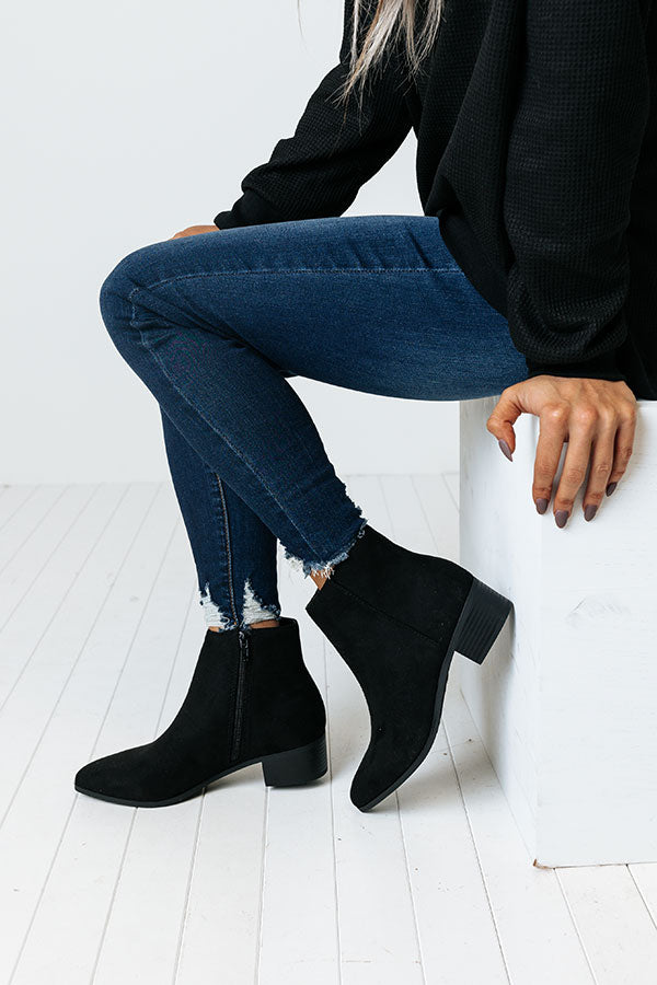 Impressions The Olette Faux Suede Bootie In Black