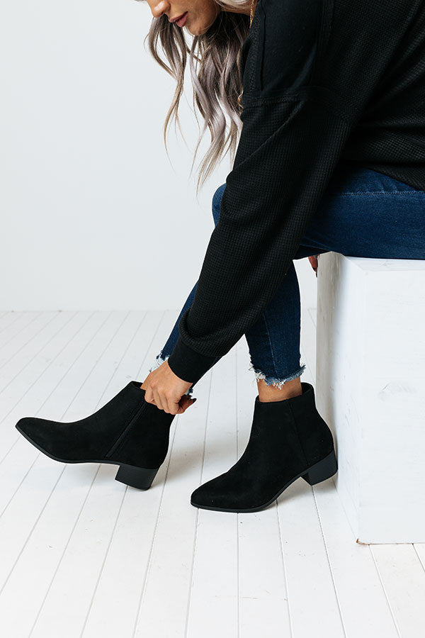Impressions The Olette Faux Suede Bootie In Black
