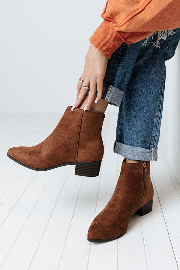Impressions The Olette Faux Suede Bootie In Camel