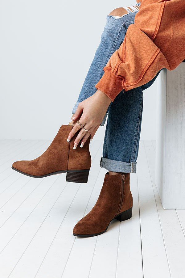 Impressions The Olette Faux Suede Bootie In Camel