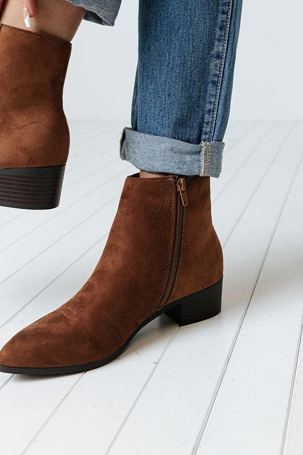 Impressions The Olette Faux Suede Bootie In Camel