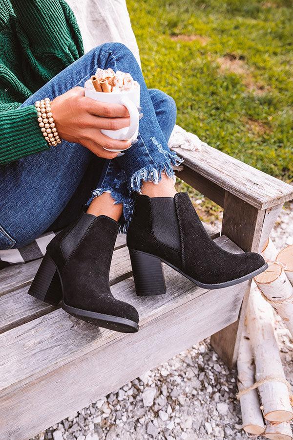 Impressions The Ollie Faux Suede Bootie In Black