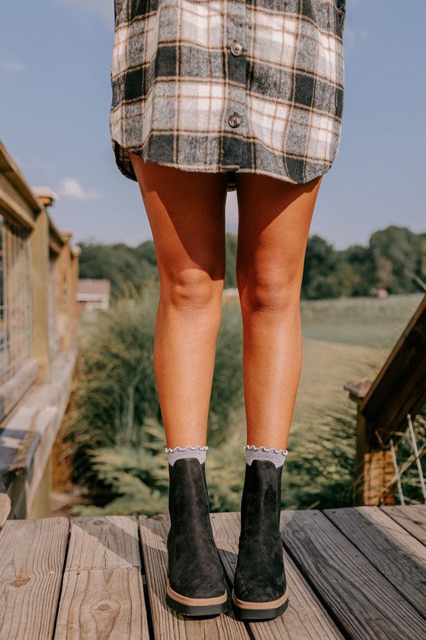 Impressions The Parke Faux Suede Boot In Black