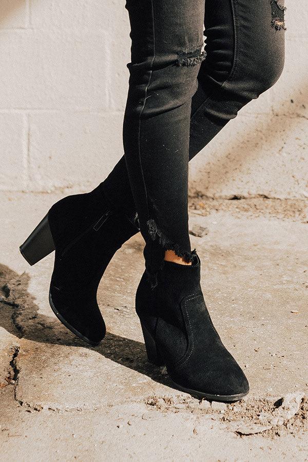 Impressions The Parton Faux Suede Bootie In Black